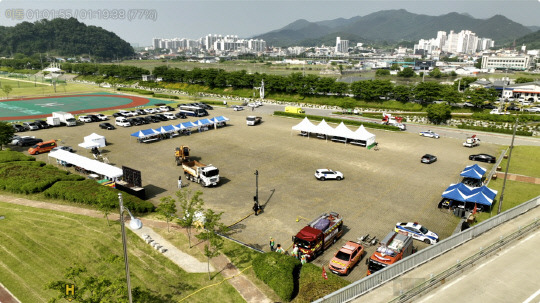 무한천 체육공원에서 실시된 '2024 재난대응 안전한국훈련'모습.사진=예산군 제공