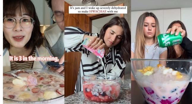 외국인들이 화채 먹방을 하는 모습. [사진 출처 = SNS]