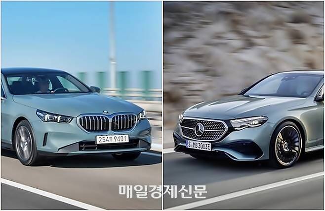 신형 BMW 5시리즈와 벤츠 E클래스 [사진출처=BMW, 벤츠]