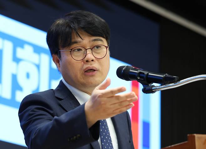임현택 대한의사협회 회장이 15일 기자회견을 열고 정부를 규탄했다. /사진=뉴스1