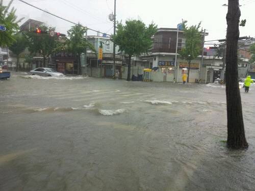 창원시가 743억 원 규모의 여름철 재해예방사업을 추진한다. 사진은 성산구 반지동 일대 상습침수구역. 창원시 제공