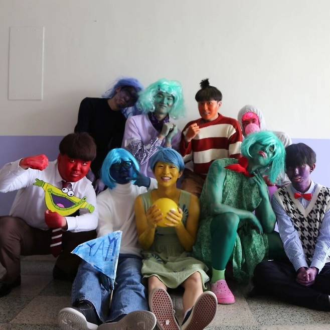 영화 ‘인사이드아웃2’ 캐릭터로 분장한 의정부고 3학년. 인스타그램 갈무리