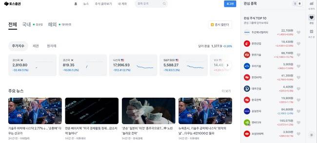 토스증권 WTS 캡쳐화면/사진=백지현 기자 jihyun100@