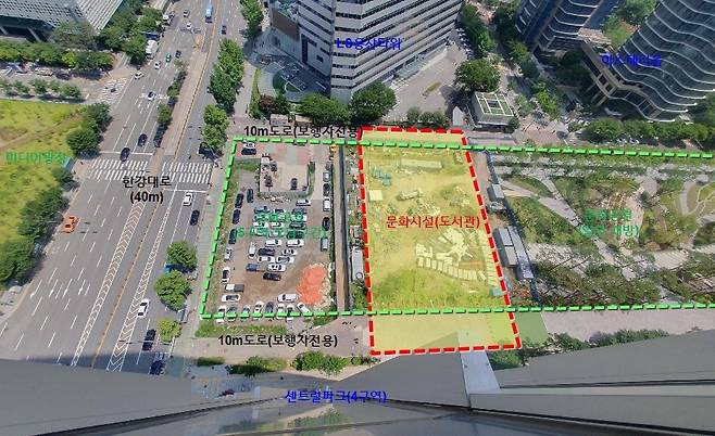 용산 버들개공원 지하에 조성될 도서관 위치(서울시 제공).