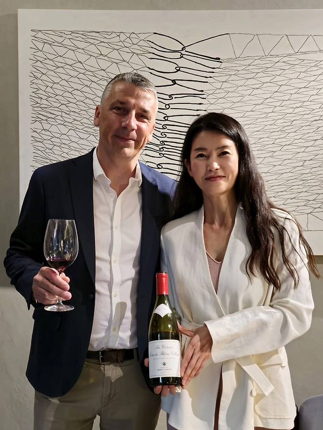 줄리앙 뒤갸 총괄 와인메이커, 박지수 부티노 그룹 한국지사장. 최현태 기자