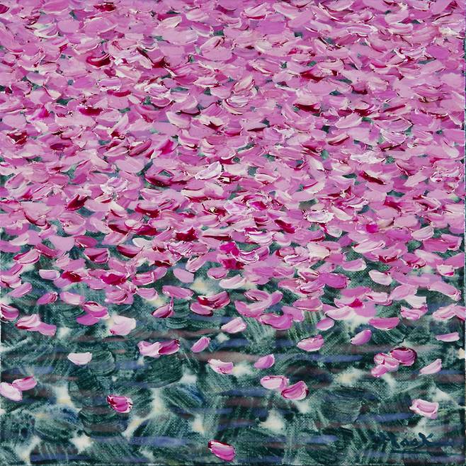 ‘목인천강(木印千江)-꽃피다 1’ (32x32cm, 2024)