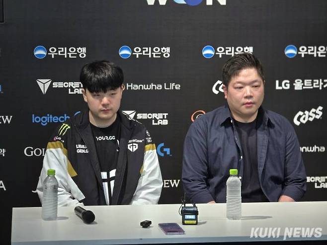 20일 김정수 젠지e스포츠 감독과 ‘캐니언’ 김건부. 사진=김영건 기자