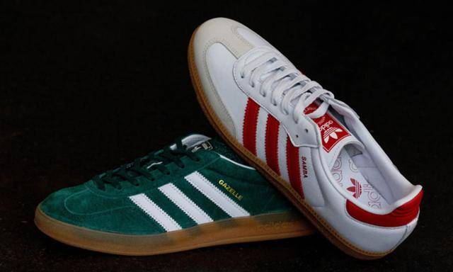 복각 디자인으로 최근 인기를 다시 얻고 있는 아디다스 스니커즈 가젤과 삼바. 아디다스 제공