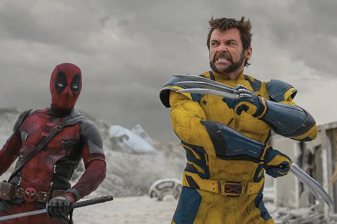 "Deadpool and Wolverine," starring Ryan Reynolds (left) and Hugh Jackman (Walt Disney Company Korea)