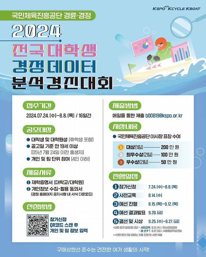 2024 전국 대학생 경정 데이터 분석 경진대회 참가 포스터.(사진 국민체육진흥공단 제공)