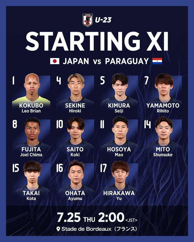 [일본축구협회(JFA) 공식 엑스 계정 캡처]