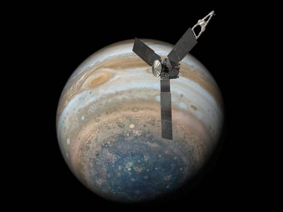 목성을 탐사하는 주노의 그래픽 이미지. 사진=NASA/JPL-Caltech