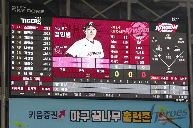▲고척돔 전광판이 리뉴얼됐다. ⓒ키움 히어로즈