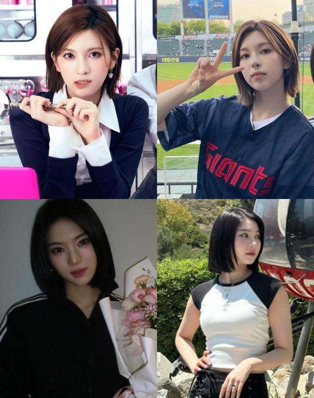 스테이씨 아이사와 엔믹스 배이의 단발 스타일링은 고급스럽고 도회적인 분위기를 강조한다. 아이사, 엔믹스 SNS