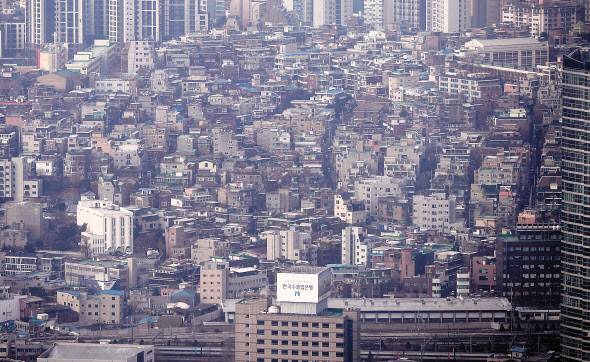 서울 용산구 내 노후주택 밀집지역 모습