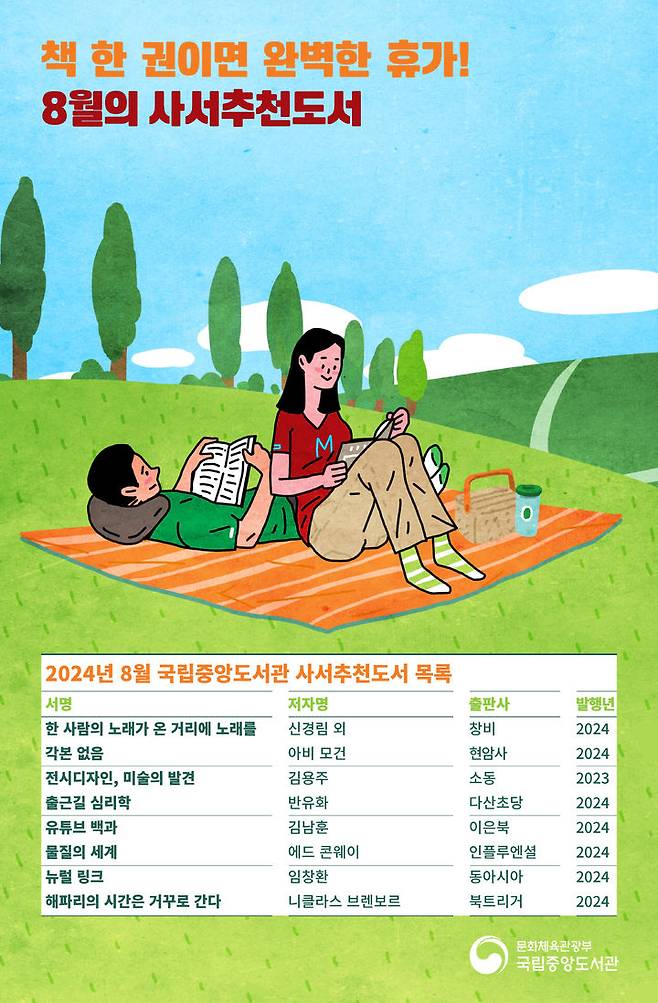 [서울=뉴시스] 국립중앙도서관 8월 사서추천도서(사진=국립중앙도서관 제공) 2024.08.01. photo@newsis.com *재판매 및 DB 금지