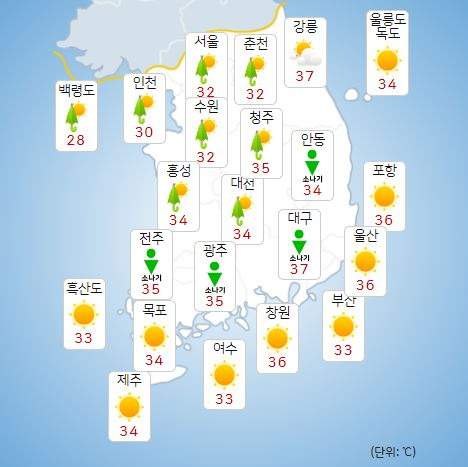 ⓒ기상청: 오늘(2일) 전국날씨