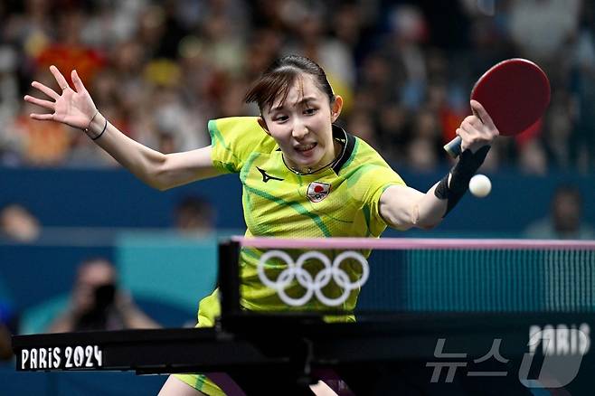 신유빈의 여자 단식 동메달결정전 상대 하야타 히나. ⓒ AFP=뉴스1