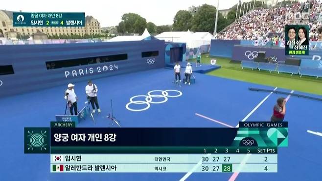 [여자양궁 8강] 3세트 임시현 2 : 4 발렌시아