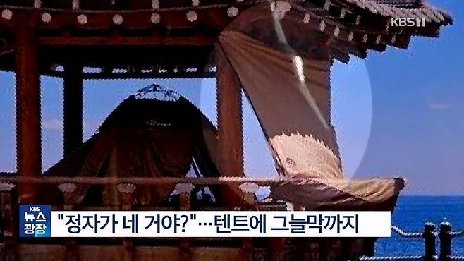 “정자가 네 거야?”…텐트에 그늘막까지 ‘뻔뻔’