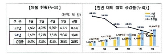 2024년 상반기 임금체불 현황. <고용노동부 제공>