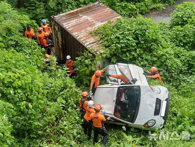 [동두천=뉴시스] 구조 현장. (사진=동두천소방서 제공) 2024.08.06 photo@newsis.com