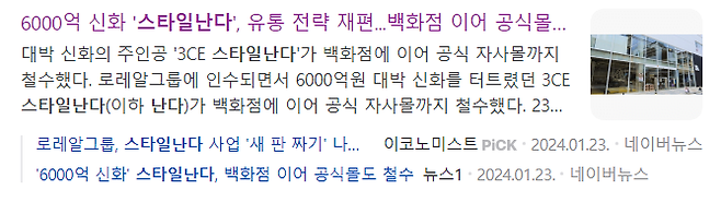 image.png 6천억  신화 스타일난다 근황