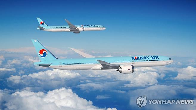 대한항공 B777-9(아래) 및 787-10(위) [대한항공 제공. 재판매 및 DB 금지]