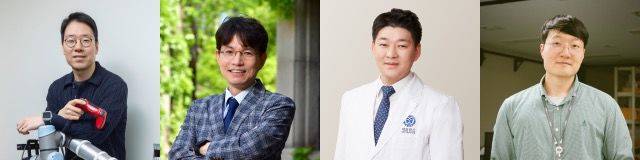 [서울=뉴시스] (왼쪽부터) 서강대 전자공학과 남창주 교수, 연세대 사회복지학과 남석인 교수, 연세대 의학공학교실 김민구 교수, 경희대 기계공학과 김상현 교수 (사진=서강대 제공) *재판매 및 DB 금지