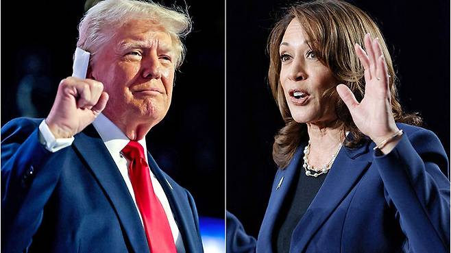 도널드 트럼프 전 대통령(좌측)과 카멀라 해리스 부통령