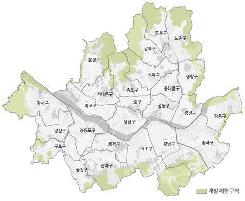 서울 그린벨트 현황. 자료 = 서울시