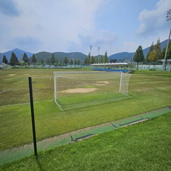 지난달 26일부터 8일까지 경남 창녕군 일원에서 진행된 '제23회 전국여자축구선수권대회'의 열악한 환경 모습이다. 그라운드 잔디 구간구단 휑하게 파져있는 모습이다. 사진┃한국프로축구선수협회