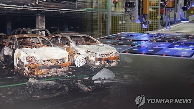 정부가 전기차 화재 사고와 관련, 대책 회의를 열고 내주 중 종합대책을 발표한다.(사진 제공: 연합뉴스)