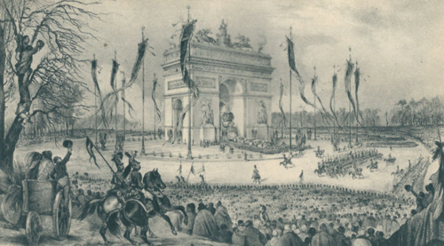 나폴레옹의 관이 개선문을 통과하는 모습