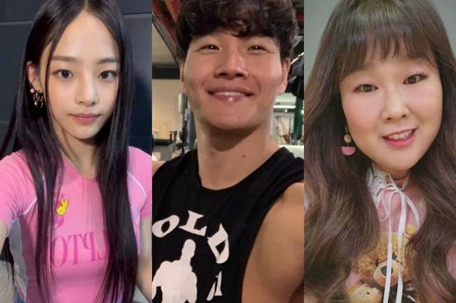 (왼쪽부터)걸그룹 뉴진스 민지, 가수 김종국, 방송인 김민경. [사진=인스타그램 캡처]