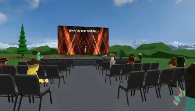 미국 캘리포니아 코너스톤교회 가상현실 속 예배당 모습. 코너스톤 교회 유튜브 캡처