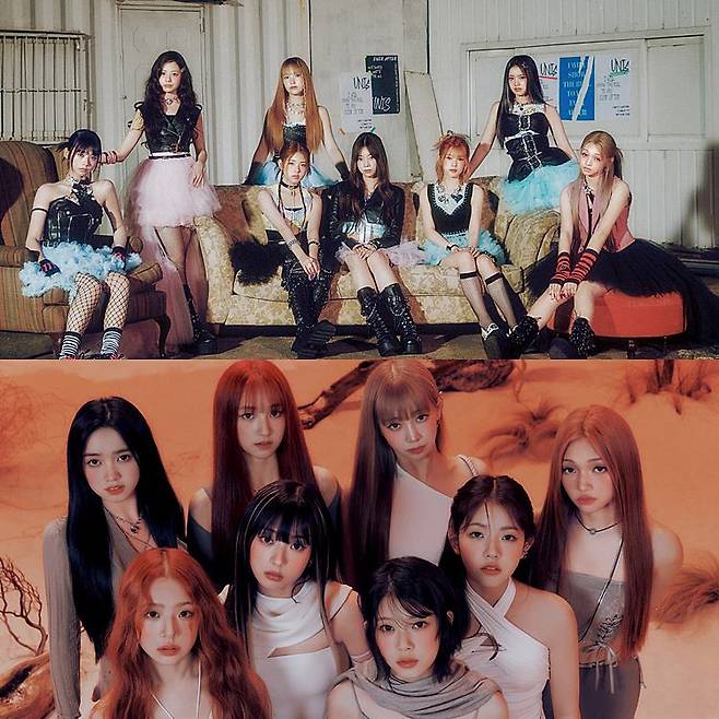위쪽부터 ‘큐리어스’ ‘위 유니스’ 콘셉트 포토. (사진=F&F엔터테인먼트 제공)