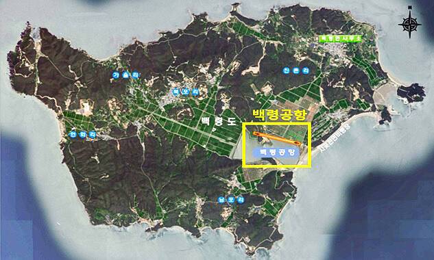 오는 2029년 개항을 목표로 하는 백령공항 위치도. 경기일보DB