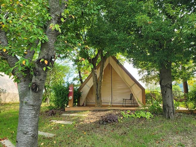 지난해 정원박람회 당시 쉴랑게 숙소로 사용하던 오두막을 정원워케이션 숙소로 활용 / 사진=정치훈 기자