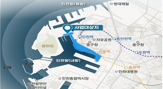 인천항 내항 1·8부두 재개발사업 위치도 ⓒ IPA 제공