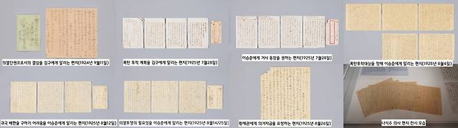 국립중앙박물관의 ‘나석주 심화전’에 출품된 친필 편지 7통. 거사를 결심한 나의사의 심경과 각오가 생생하게 드러나 있다.|국립중앙박물관 제공