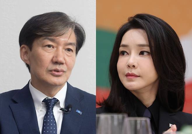 조국 조국혁신당 대표(왼쪽)와 김건희 여사의 모습 ⓒ시사저널‧연합뉴스