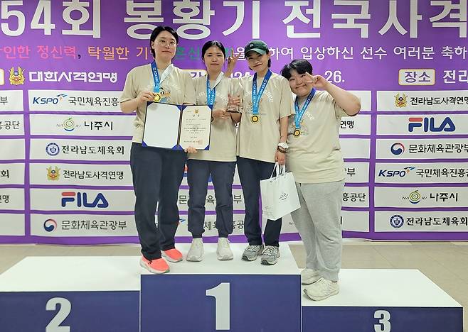 임실군청 사격팀 황성은, 윤선정, 김예지, 이시윤 선수(왼쪽부터) [임실군 제공. 재판매 및 DB 금지]