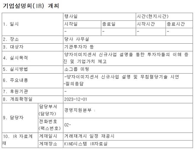 지난해 12월 퀀타피아 공시