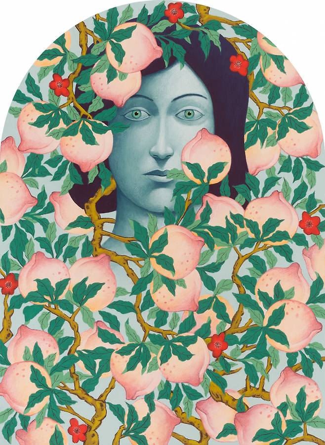 니콜라스 파티, 복숭아가 있는 초상, 2024. [호암미술관]