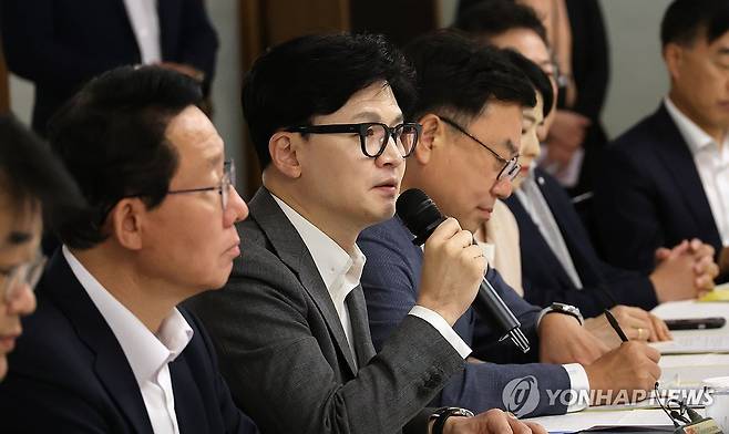 고위당정, 발언하는 한동훈 대표 (서울=연합뉴스) 최재구 기자 = 국민의힘 한동훈 대표가 25일 서울 종로구 삼청동 총리공관에서 열린 고위당정협의회에서 발언하고 있다. 2024.8.25 jjaeck9@yna.co.kr