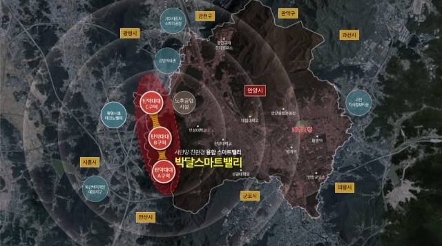 박달스마트밸리 위치도. 안양시 제공