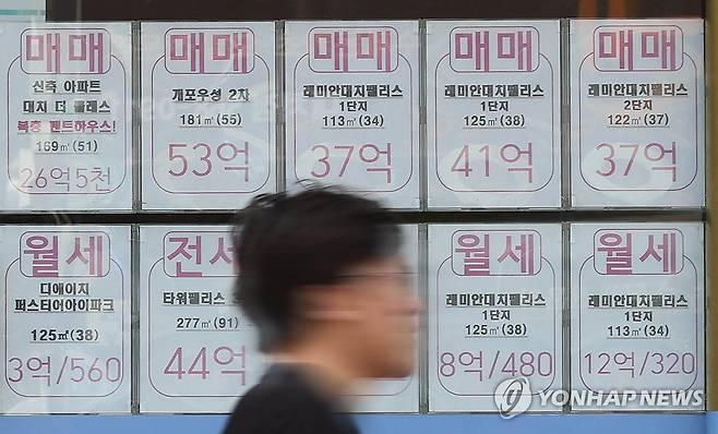 부동산 거래  (서울=연합뉴스) 이재희 기자 = 사진은 이날 서울 시내 한 공인중개사사무소에 게시된 매물 정보. 2024.8.11 scape@yna.co.kr