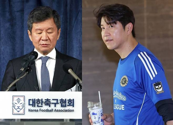 정몽규 대한축구협회장(좌)-박주호 전 축구협회 전력강화위원