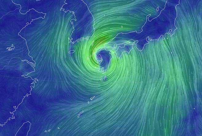 29일 오후 9시 기준 제10호 태풍 ‘산산’(SHANSHAN)의 위치. /어스널스쿨 홈페이지